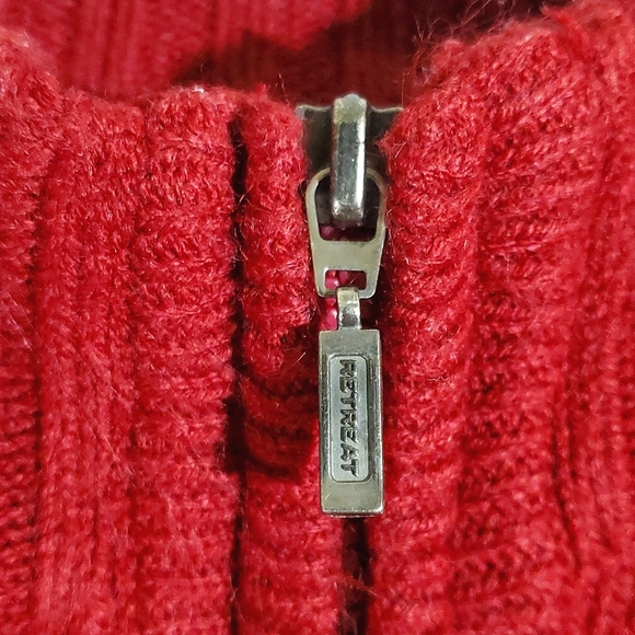 Retreat Red and Black Acrylic 1/4 Zip Men's Long Sleeve Knit Sweater - Size XL - Picture 7 of 15